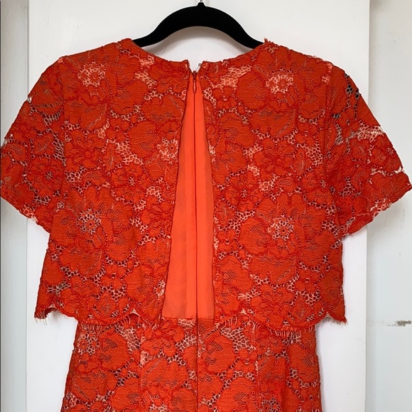 Topshop Coral Lace Cocktail Dress - Picture 6 of 8